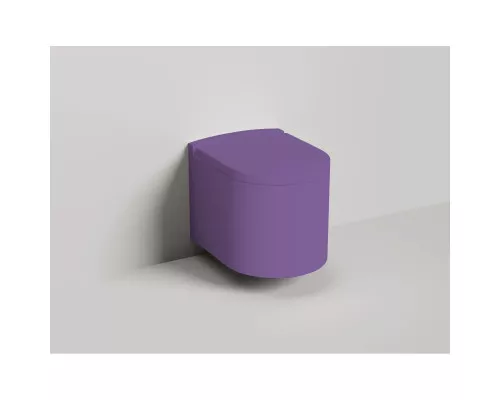 Унитаз подвесной Salini S-Stone Gemelli 240121KSMF4005 безободковый, с сиденьем микролифт, сине-сиреневый матовый