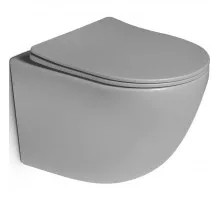 Унитаз подвесной Vincea Globo VT1-14STMG безободковый, торнадо, с сиденьем микролифт, серый матовый