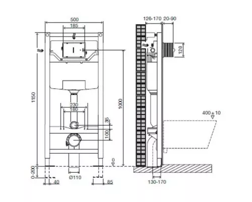 Купить Комплект подвесной унитаз SSWW NC2038 + система инсталляции AlcaPlast AM101/11203:1RUSSETM71 в магазине сантехники Santeh-Crystal.ru