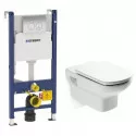 Комплект подвесной унитаз Roca Dama Senso 346517000 + ZRU9302820 + система инсталляции Geberit 458.124.21.1
