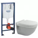 Комплект подвесной унитаз Duravit Starck 3 2200090000 + 0063810000 + система инсталляции Grohe 38772001