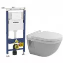 Комплект подвесной унитаз Duravit Starck 3 2200090000 + 0063810000 + система инсталляции Geberit 458.125.11.1