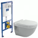 Комплект подвесной унитаз Duravit Starck 3 2200090000 + 0063810000 + система инсталляции Villeroy & Boch 92246100