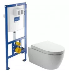 Комплект подвесной унитаз SSWW CT2038V + система инсталляции Villeroy & Boch 92246100