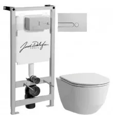 Комплект подвесной унитаз Laufen Pro 8.2096.6.000.000.1 + 8.9896.6.000.000.1 + система инсталляции Jacob Delafon E5504-NF + E4326-CP