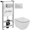 Комплект подвесной унитаз Ideal Standard Tesi T007901 + T352701 + система инсталляции Jacob Delafon E5504-NF + E4326-CP