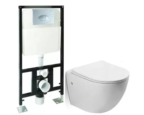 Купить Комплект подвесной унитаз + система инсталляции SantiLine SL-5018 + SL-01 в магазине сантехники Santeh-Crystal.ru