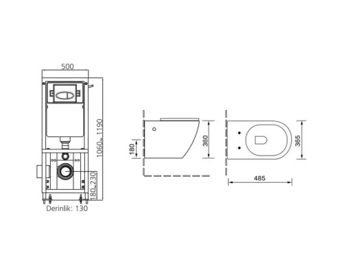 Купить Комплект подвесной унитаз + система инсталляции SantiLine SL-5018 + SL-01 в магазине сантехники Santeh-Crystal.ru