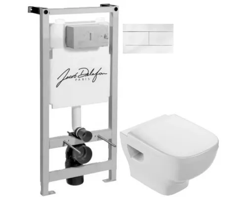 Заказать Комплект подвесной унитаз Jacob Delafon Struktura EDF102-00 + E4272-00 + система инсталляции Jacob Delafon E5504-NF + E4316-00 в магазине сантехники Santeh-Crystal.ru