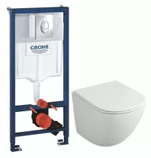 Комплект подвесной унитаз OWL 1975 Vind OWLT190302 + система инсталляции Grohe 38721001
