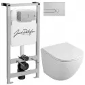 Комплект подвесной унитаз OWL 1975 Vind OWLT190302 + система инсталляции Jacob Delafon E5504-NF + E4326-CP