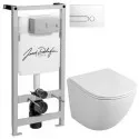Комплект подвесной унитаз OWL 1975 Vind OWLT190302 + система инсталляции Jacob Delafon E5504-NF + E4326-00