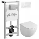Комплект подвесной унитаз OWL 1975 Vind OWLT190302 + система инсталляции Jacob Delafon E5504-NF + E4316-00