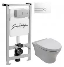 Комплект подвесной унитаз Noken Hotels N399999901 + N356330439 + система инсталляции Jacob Delafon E5504-NF + E4326-00
