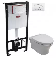 Комплект подвесной унитаз Noken Hotels N399999901 + N356330439 + система инсталляции AlcaPlast AM101/11203:1RUSSETM71