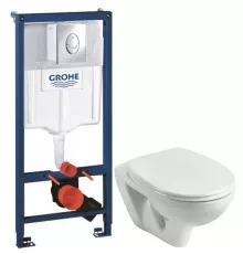 Комплект подвесной унитаз Santek Бореаль 1.WH30.1.977 + система инсталляции Grohe 38721001