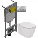 Комплект подвесной унитаз Ideal Standard Connect E771801 + E772401 + система инсталляции Jacob Delafon E29025-NF + E29027-CP