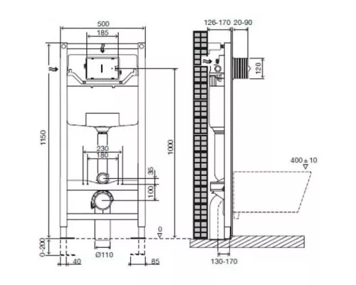 Заказать Комплект подвесной унитаз Grossman GR-4411 + система инсталляции Jacob Delafon E5504-NF + E4316-00 в магазине сантехники Santeh-Crystal.ru