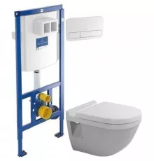 Комплект подвесной унитаз Duravit Starck 3 2200090000 + 0063810000 + система инсталляции Villeroy & Boch 92246100 + 92249068