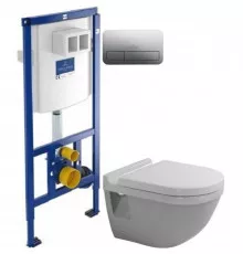 Комплект подвесной унитаз Duravit Starck 3 2200090000 + 0063810000 + система инсталляции Villeroy & Boch 92246100 + 92249061