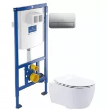Комплект подвесной унитаз SSWW NC2038 + система инсталляции Villeroy & Boch 92246100 + 92249061