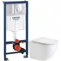 Комплект подвесной унитаз WeltWasser Merzbach 004GL-WT 10000003661 + система инсталляции Grohe 38721001