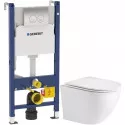 Комплект подвесной унитаз WeltWasser Merzbach 004GL-WT 10000003661 + система инсталляции Geberit 458.124.21.1