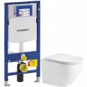 Комплект подвесной унитаз WeltWasser Merzbach 004GL-WT 10000003661 + система инсталляции Geberit 111.300.00.5