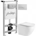Комплект подвесной унитаз WeltWasser Merzbach 004GL-WT 10000003661 + система инсталляции Jacob Delafon E5504-NF + E4326-CP