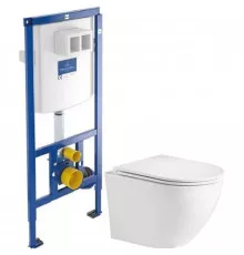 Комплект подвесной унитаз WeltWasser Merzbach 004GL-WT 10000003661 + система инсталляции Villeroy & Boch 92246100