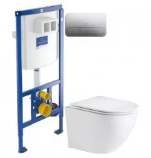 Комплект подвесной унитаз WeltWasser Merzbach 004GL-WT 10000003661 + система инсталляции Villeroy & Boch 92246100 + 92249061