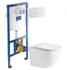 Комплект подвесной унитаз WeltWasser Merzbach 004GL-WT 10000003661 + система инсталляции Villeroy & Boch 92246100 + 92249068