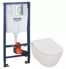 Комплект подвесной унитаз Serel Smart SM25SL + система инсталляции Grohe 38772001