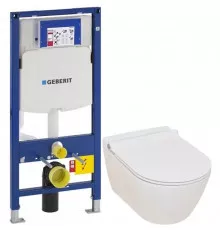 Комплект подвесной унитаз Serel Smart SM25SL + система инсталляции Geberit 111.300.00.5