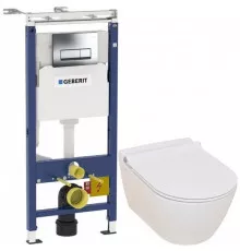 Комплект подвесной унитаз Serel Smart SM25SL + система инсталляции Geberit 458.125.21.1