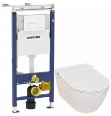 Комплект подвесной унитаз Serel Smart SM25SL + система инсталляции Geberit 458.125.11.1