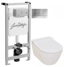 Комплект подвесной унитаз Serel Smart SM25SL + система инсталляции Jacob Delafon E5504-NF + E4316-CP