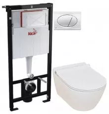 Комплект подвесной унитаз Serel Smart SM25SL + система инсталляции AlcaPlast AM101/11203:1RUSSETM71