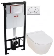 Комплект подвесной унитаз Serel Smart SM25SL + система инсталляции AlcaPlast AM101/11203:1RUSSETM70
