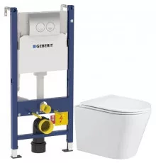 Комплект подвесной унитаз WeltWasser Salzbach 004GL-WT 10000003666 + система инсталляции Geberit 458.124.21.1