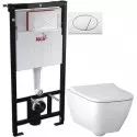 Комплект подвесной унитаз Geberit Smyle Square 500.683.01.1 + система инсталляции AlcaPlast AM101/11203:1RUSSETM70