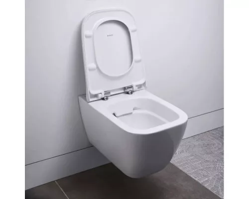Приобрести Комплект подвесной унитаз Geberit Smyle Square 500.683.01.1 + система инсталляции Jacob Delafon E29025-NF + E29026-01R в магазине сантехники Santeh-Crystal.ru
