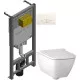 Приобрести Комплект подвесной унитаз Geberit Smyle Square 500.683.01.1 + система инсталляции Jacob Delafon E29025-NF + E29026-01R в магазине сантехники Santeh-Crystal.ru