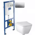 Комплект подвесной унитаз Geberit Smyle Square 500.683.01.1 + система инсталляции Villeroy & Boch 92246100 + 92249061