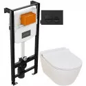Комплект подвесной унитаз Serel Smart SM25SL + система инсталляции Jacob Delafon E24156-NF + E20859-7-BMT Комплект подвесной унитаз Serel Smart SM25SL + система инсталляции Jacob Delafon E24156-NF + E20859-7-BMT