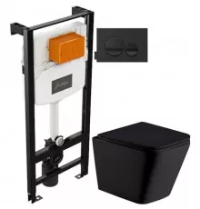 Комплект подвесной унитаз WeltWasser Gelbach 004MT-BL 10000003748 + система инсталляции Jacob Delafon E24156-NF + E20859-7-BMT