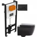 Комплект подвесной унитаз SSWW CT2038BLACK + система инсталляции Jacob Delafon E24156-NF + E20859-7-BMT Комплект подвесной унитаз SSWW CT2038BLACK + система инсталляции Jacob Delafon E24156-NF + E20859-7-BMT