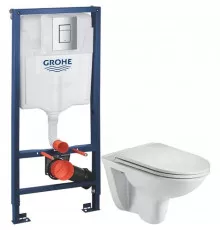 Комплект подвесной унитаз WeltWasser Baarbach 004GL-WT 10000003811 + система инсталляции Grohe 38772001