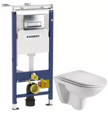 Комплект подвесной унитаз WeltWasser Baarbach 004GL-WT 10000003811 + система инсталляции Geberit 458.125.21.1