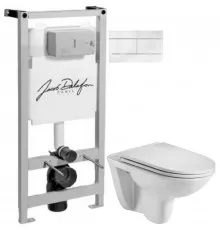 Комплект подвесной унитаз WeltWasser Baarbach 004GL-WT 10000003811 + система инсталляции Jacob Delafon E5504-NF + E4316-00